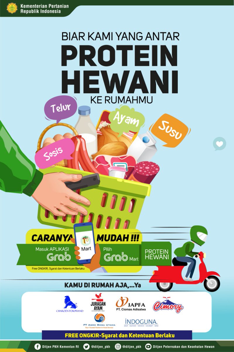 ditjen_pkh's tweet photo. #SobatTernak ditengah pandemi #COVID19 yg melanda Indonesia, dimana masyarakat harus melakukan social distancing maka #BelanjaDariRumah (online) merupakan salah satu solusi dlm memenuhi kebutuhan sehari-hari termasuk ayam untuk pangan
#KamiAntarProteinHewani https://t.co/V4gQg2bNJT