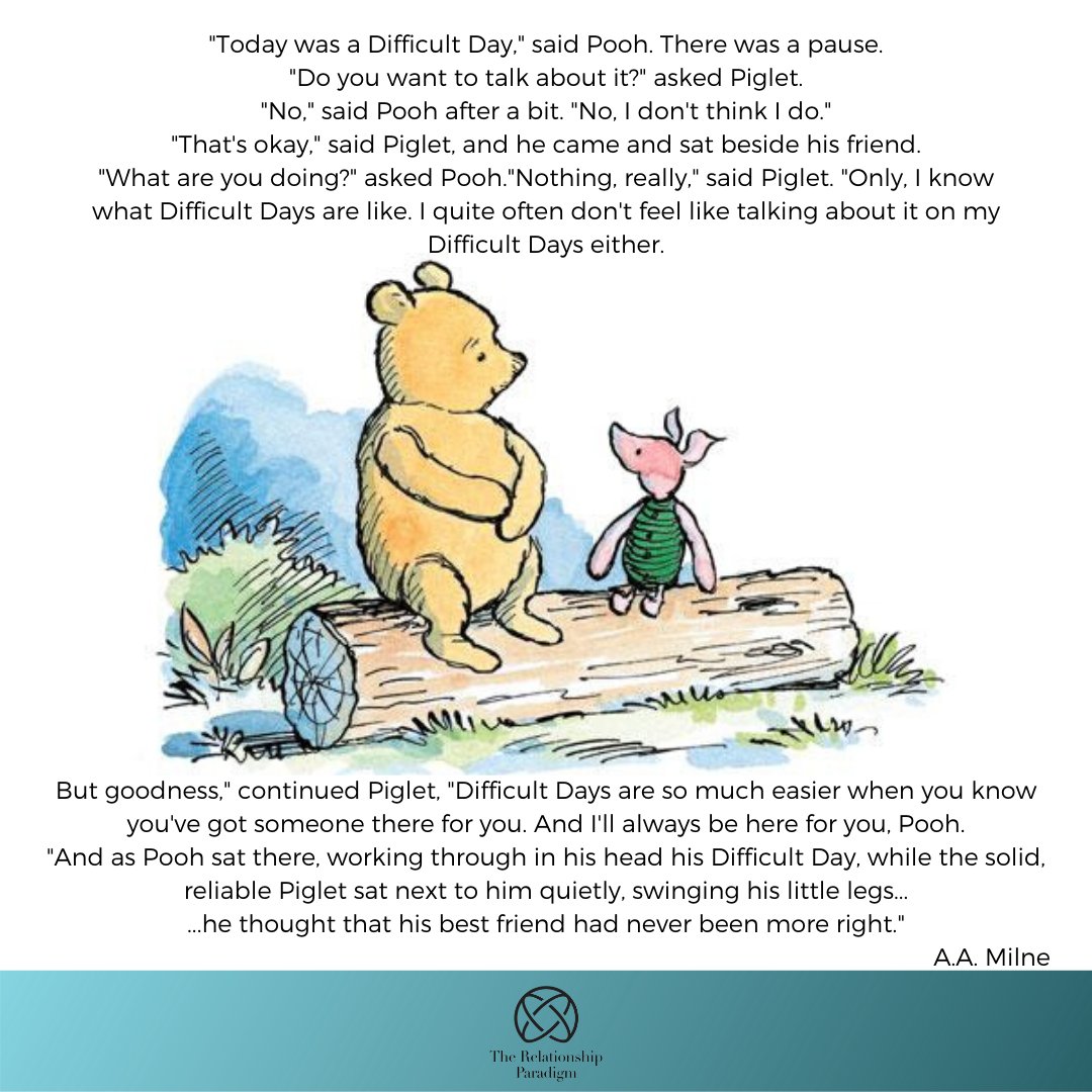 RelParadigm's tweet image. Sending thoughts to those having a "Difficult Day" in their #isolationship today &amp;amp; hope you have your own Piglet to sit beside you ❤️ 
Head online where relationship expert Neil Wilkie share his tips on Communication: buff.ly/2Ger0aB
#CoronavirusLockdownUK #coronavirus