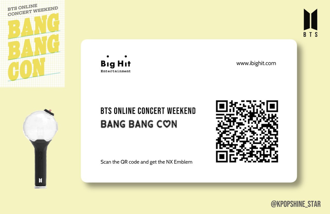 Kpopshine Star I Made The Qr Code Card For You Guys You Can Scan The Code And Get The Emblem Bangbangcon Bangbangconticket 방방콘 Please Feel Free To Print And Use
