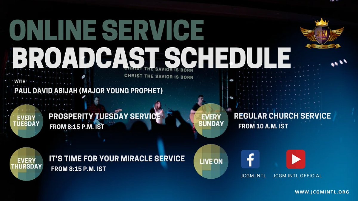 jcgm_intl's tweet photo. Our regular online live broadcasts will be resumed starting from today. Do join us for the Prosperity Tuesday Service tonight from 8:15 pm onwards on Facebook and YouTube. #prosperitytuesdayservice #pts #jcgmintl https://t.co/XuuHWRQDuy
