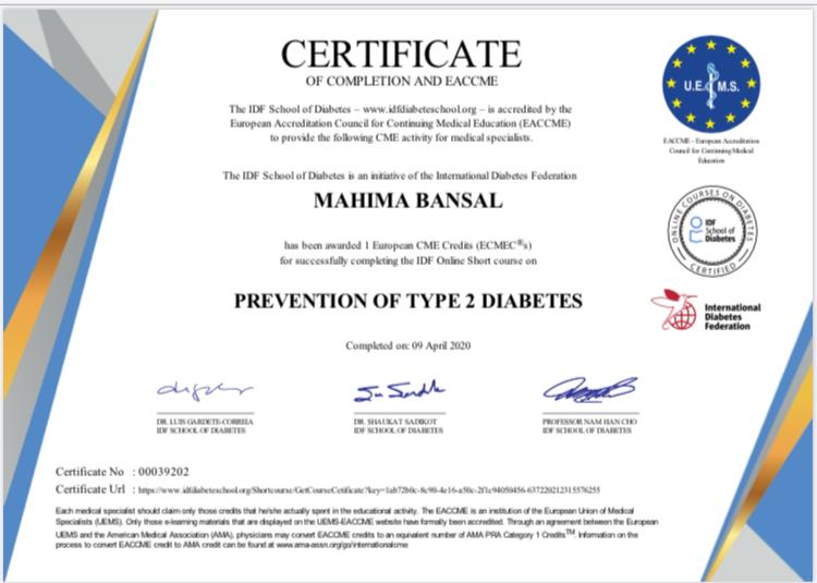 GangaramImas's tweet photo. IMAS, Sir Ganga Ram Hospital is Proud to Announce That Dietitian Mahima Bansal has been Awarded a Certificate Of Completion for a Course on Prevention of Type 2 Diabetes.👈
✅Book A Consultation With Our Experts To Regain a Healthy Lifestyle!
#diabetesprevention #livehealthy https://t.co/51mVcfduEx
