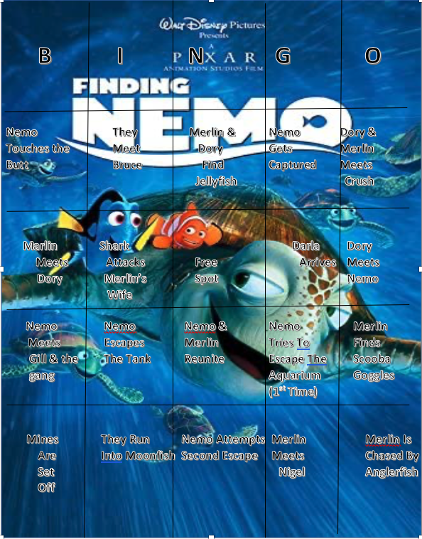 CodyPerDue3's tweet photo. Here is a fun activity for the students that are stuck inside their houses. It's movie BINGO! Hope you enjoy it! It's Finding Nemo! #HPEatHome #PhysEd #teachershelpingteachers 

@angie_VCSUKHP @NDSHAPE @PerkettPE @Mindy_Kay15  @SHAPE_America @EdgeRatedR @Christian4Peeps https://t.co/K5CToeQTxX