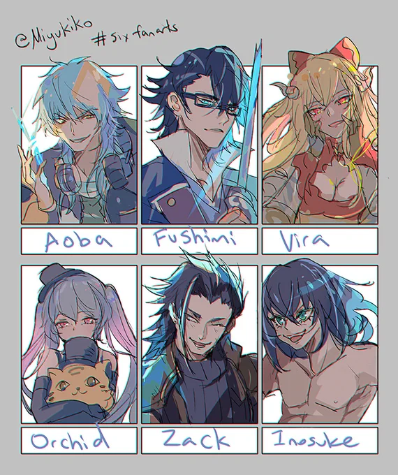 #sixfanarts !!Thank you so much for your suggestions in this gacha suggestion draw!! There were so many DGM and GBF I decided to draw a fun DGM one too ? 