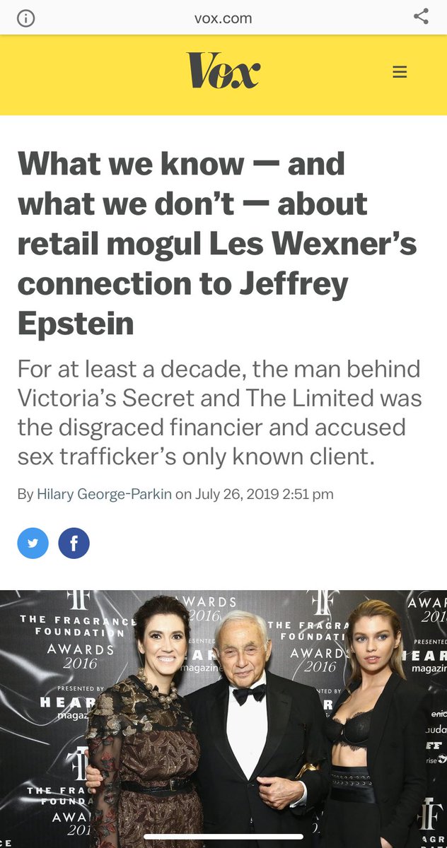 Epstein’s only known client and owner of VS, coincidentally