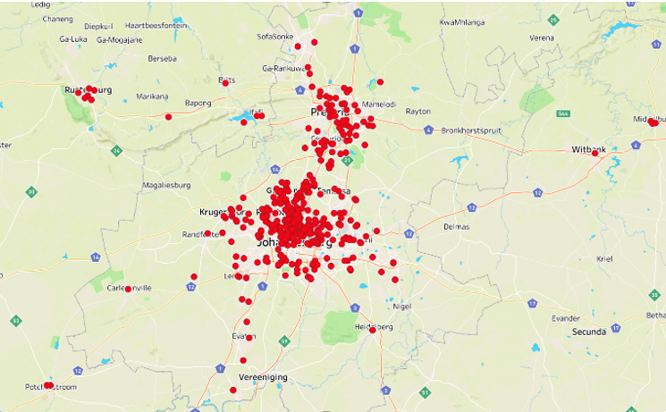 News24's tweet photo. Covid-19: Joburg’s central suburbs hardest hit, geo-mapping shows lockdown contained initial spread to cities | @CowansView @PieterDuToit 

https://t.co/pGk7rWP092 https://t.co/TOb16F1KoF