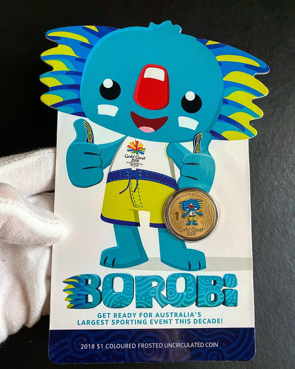 Moneyaddict93's tweet photo. Gold Coast 2018, One dollar coin - BOROBI🇦🇺 Beautiful mascot from Commonwealth Games. #numismatica #numismatics #numismatist #numismatic #dollar #goldcoast #sydney #australia #borobi #royalaustralianmint #coin #coins #moneda #monedas #instadaily #lithuania #money #currency https://t.co/7ghUdfDvJh