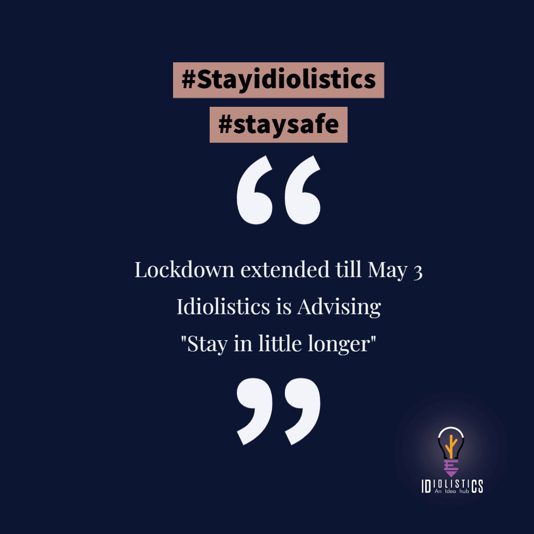 Idiolistics_'s tweet photo. when govt. is trying to protect each and every one by every means then it's our duty to do our part and be at home❤

#stayidiolistics #idiolistics #LockdownExtended https://t.co/nrPxqbjseX