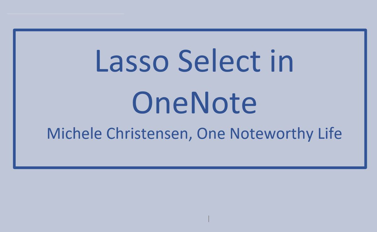TheMicheleC's tweet image. Here is a #OneNote tutorial on the Lasso Select feature! I don&apos;t know why I didn&apos;t try this feature sooner - it&apos;s a time-saver! #onenotetutorial #iloveonenote youtu.be/NzEcdHB2CTo