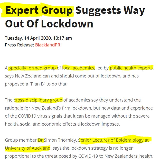 In place of substance, the document hopes to impress you with many titles+claims of expertise: an "appeal to authority" https://en.wikipedia.org/wiki/Argument_from_authority"Expert Group""specially formed""local academics""public health experts""Dr""Senior Lecturer of Epidemiology at  @AucklandUni 3/n