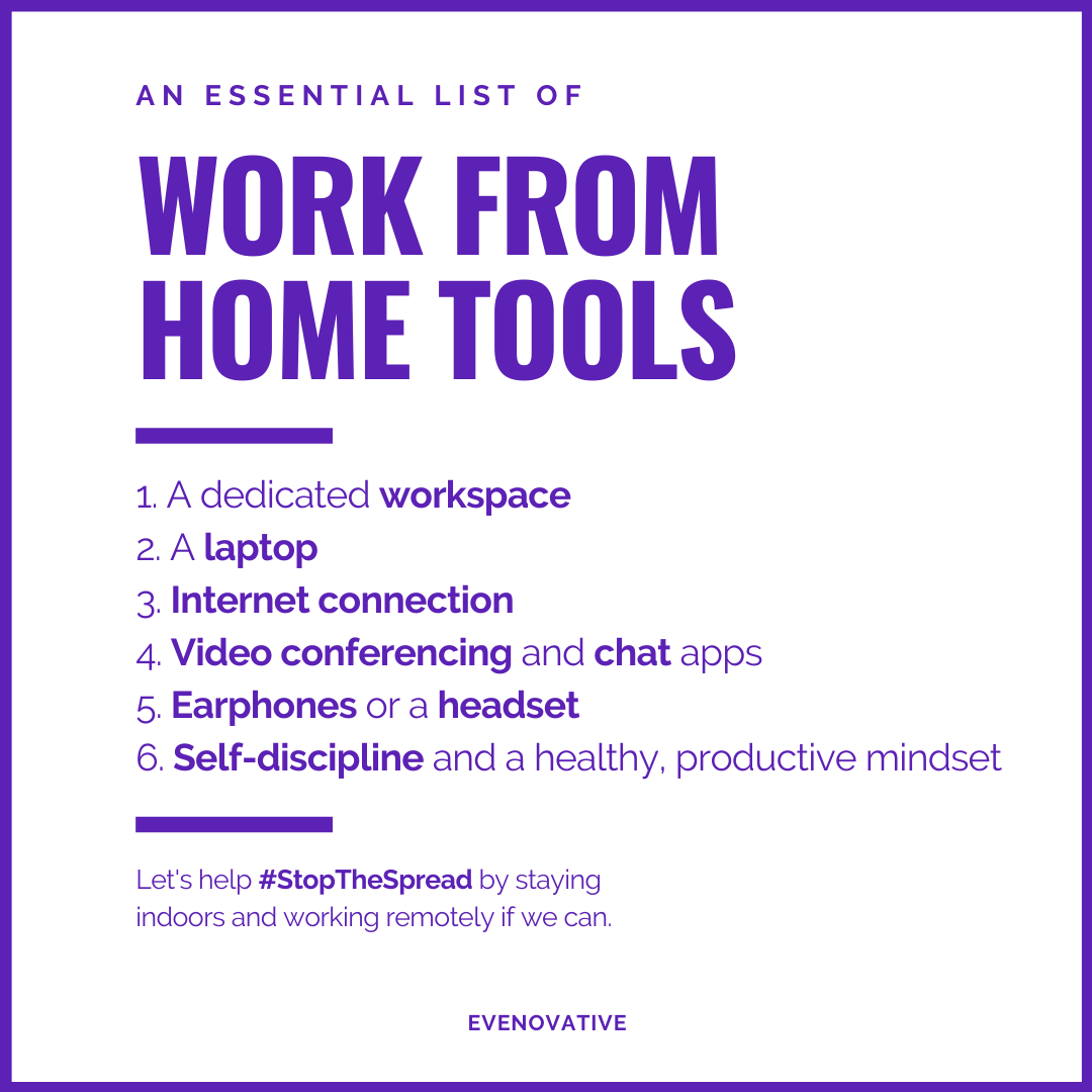 evenovative's tweet photo. An essential list of tools to work from home!
#stayproductive #staysafe #evenovative https://t.co/5cGJ7LeHw9