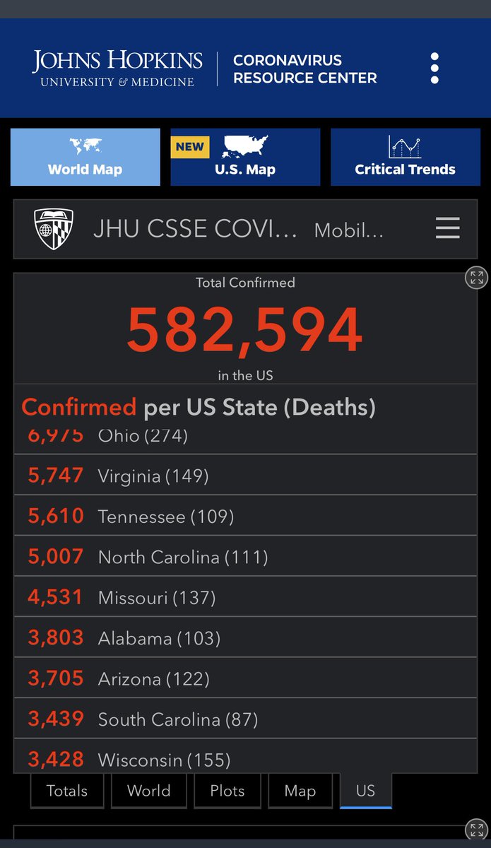4/13/20 https://coronavirus.jhu.edu/map.html 