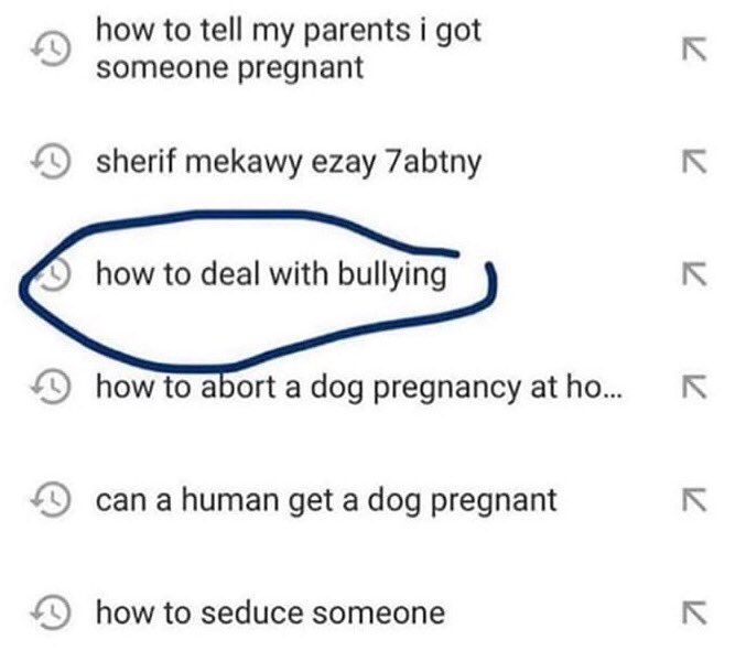 RoosterTime's tweet photo. I was just checking my brother's YouTube history and I've discovered he's being bullied 😔 https://t.co/Wid7J2Nryb