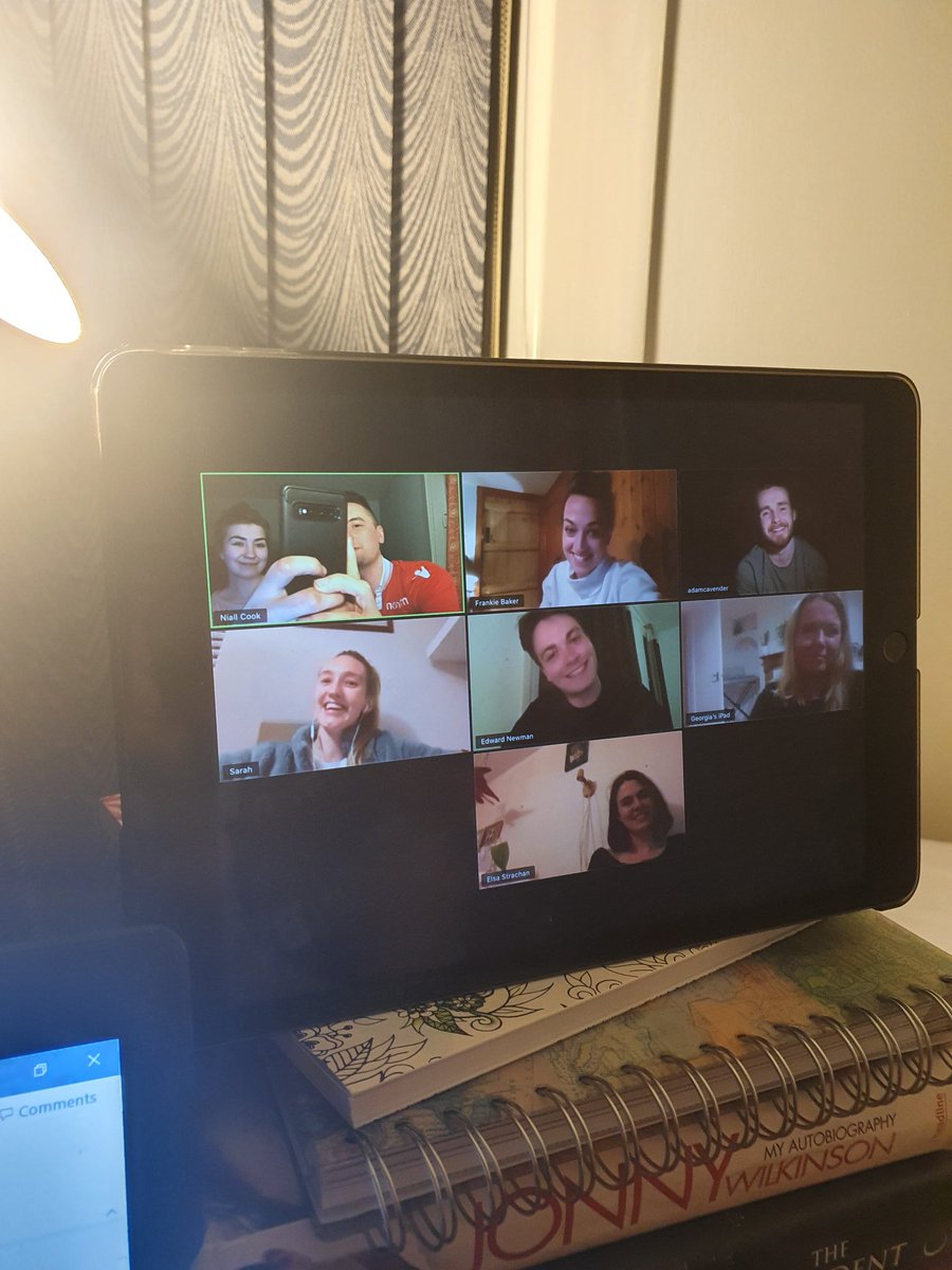 NiallCook3's tweet photo. Great first Zoom development read of 'Bliss' last night with some brilliant actors including @TheAdamCavender @06bakerfra and @SarahLottstuff ! All of them class, lots to work on! Roll on read 2 on Friday with five new actors! #play #writing #playwriting #newwork #amwriting https://t.co/1benrF6qgp