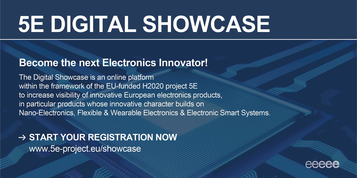 Electronics (@electronics_eu) on Twitter photo Become the next #Electronics innovator! New opportunities for electronics products in Europe via the <a href="/5E_Project/">5E Project</a> #Digital Showcase online platform | bit.ly/2V9OXbw Become the next #Electronics innovator! New opportunities for electronics products in Europe via the <a href="/5E_Project/">5E Project</a> #Digital Showcase online platform | bit.ly/2V9OXbw