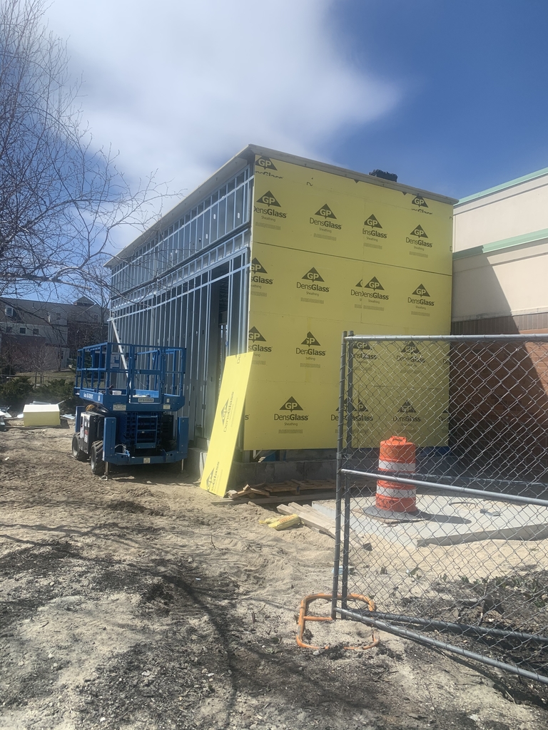 Rowe School is closed but the construction continues. Our kitchen addition in the front of the building is coming along nicely. The foundation for the main addition in the back will be poured soon.