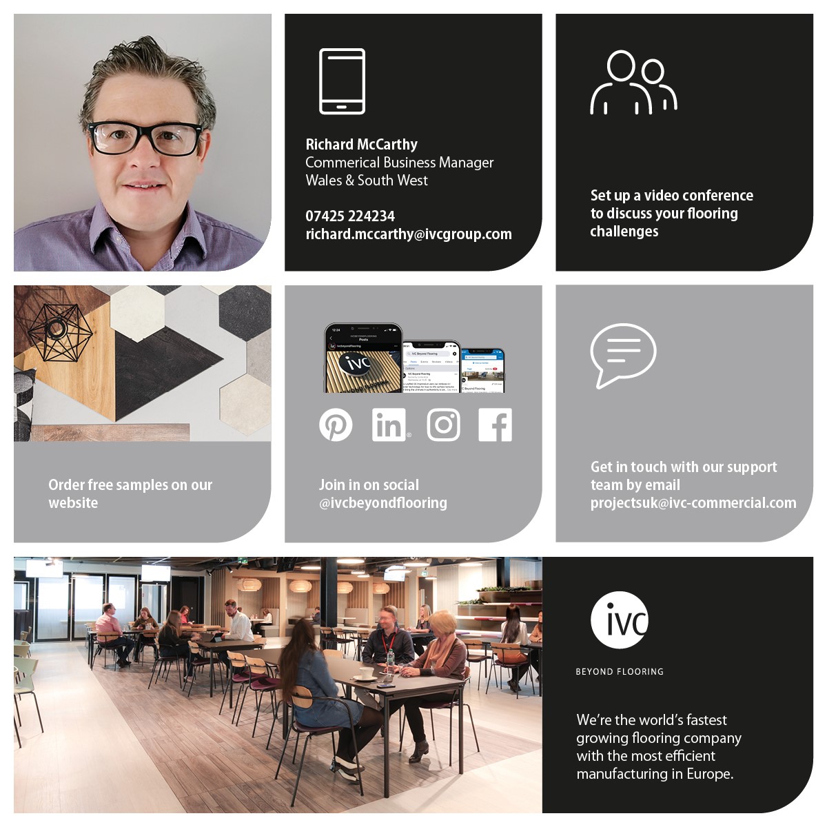 richieIVC's tweet photo. It’s important to stay in touch and keep talking, so I’m just a video chat away. If you’ve got any flooring challenges or want to know more about how our carpet tiles, LVT or heterogeneous vinyl can make a difference to your project, now’s a great time to get in touch.
#IVC https://t.co/4jJbJ1ASB8
