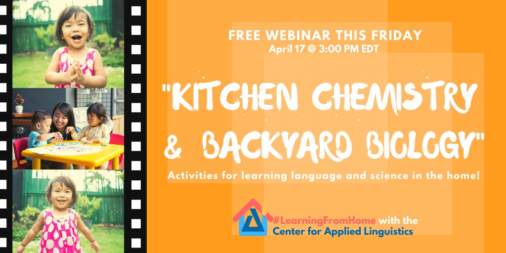 CAL_Linguistics's tweet photo. Parents, prepare your Tide sticks! 😄 Our 1-hour webinar this Friday has tons of fun ideas/activities to keep you and your Ss learning language + science!

Register free here: https://t.co/jaeeOWCfqh 

#LearningFromHome #LanguageApplied #SIFE #ELLs #LearningNeverStops https://t.co/Ina8kEP1RK