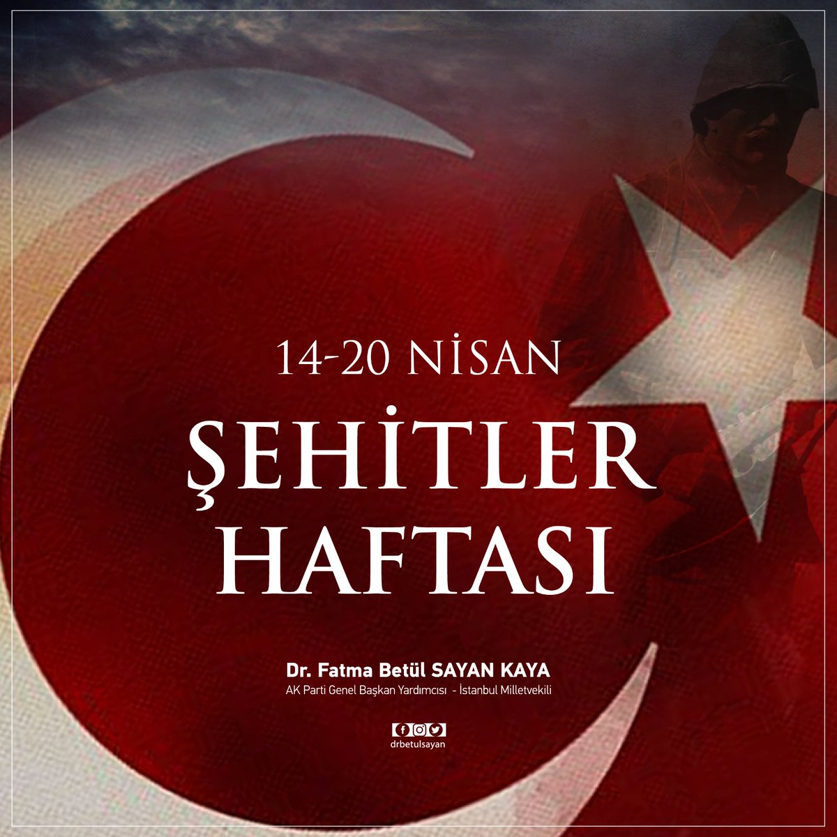 "Oğul seni yetiştirdim hizmet eyle vatana, ak sütümü helal etmem saldırmazsan düşmana."

Cefakâr analarımızın yiğit evlatlarını, vatan ve bayrak uğrunda can veren Aziz Şehitlerimizi rahmetle anıyorum. 

Emanetlerine, ailelerine sahip çıkmaya devam edeceğiz.

#ŞehitlerHaftası