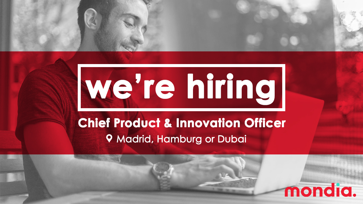 We're looking for a Chief Product &amp; Innovation Officer to join our team in Madrid, Hamburg or Dubai. This role is critical in driving the conceptualisation, development, and rollout of our products.

For the full job description, please click here: bit.ly/2V645q7