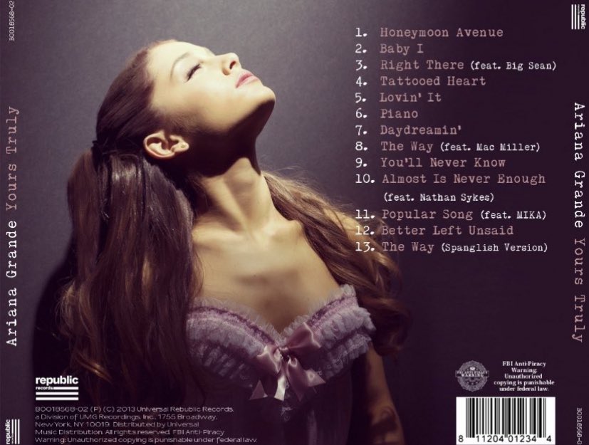 31. Ariana Grande- Yours Truly