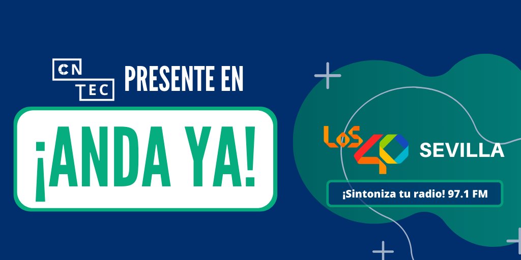 cntec_fp's tweet photo. ¿Eres de #Sevilla ? Pues sintoniza la radio 97.1 FM 📻 y escucha  ¡ANDA YA! en @Los40 Sevilla junto con @cntec_fp CNTEC ¡Haz de tu profesión, tu futuro! 🙌 Conoce nuestra oferta formativa 👨‍🎓👩‍🎓 Más info ➡️ https://t.co/6aFPqkS3Ux https://t.co/URf3YMtt9m