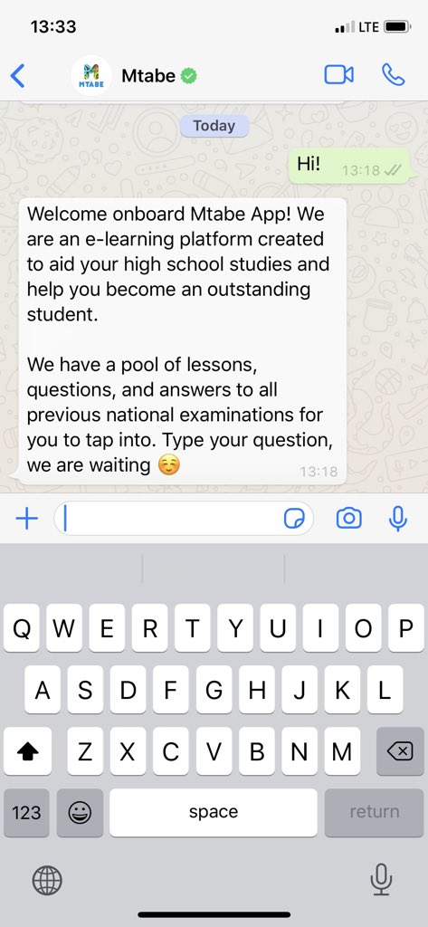 MtabeApp's tweet photo. Today, we are happy to share that we have integrated with @WhatsApp to help students get support in their learning during this period.
Students will be able to access questions, answers and daily lessons that are synched with the school calendars. #Mtabe https://t.co/4tirOHfhFv