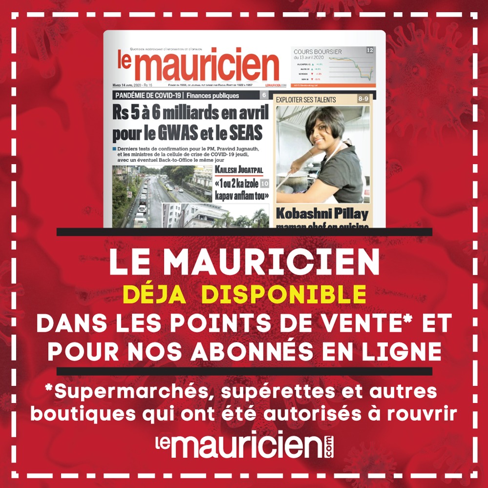 lemauricien_com's tweet photo. Votre journal Le Mauricien déjà disponible dans les points de vente et dans la section abonné. La version gratuite sera disponible en début d’après-midi. https://t.co/lwtvurwOKh