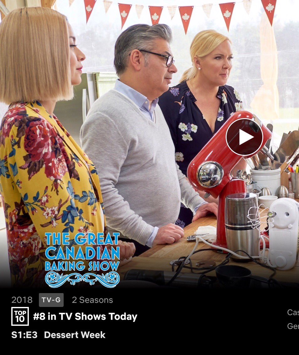judebakes's tweet image. thanks for watching! we’re #8 tv show on Netflix Canada today 👍 #gcbs #netflix #cbcbakingshow