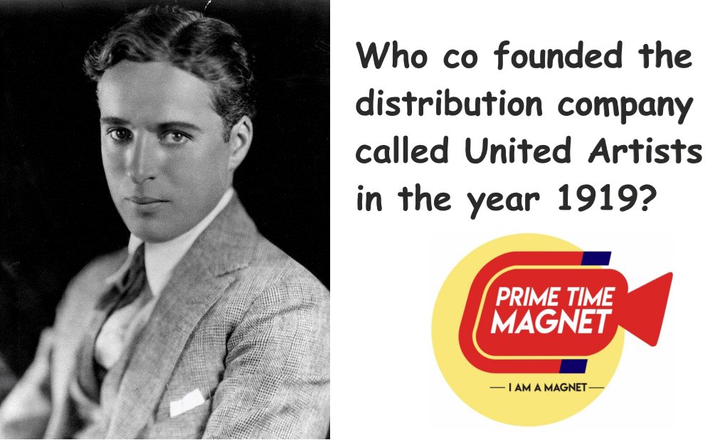 MagnetPrimetime's tweet photo. Hey ! showbiz peeps , do you know who founded the distribution company named United Artists in 1919 ?
#IAmAMagnet #PrimeTimeMagnet #entertainers #entertainment #actorslife #comedyshow #newsmedia #celebrity #cinematographer #musicartist #singers #writerscommunity #writers # https://t.co/skUAVQBxj1