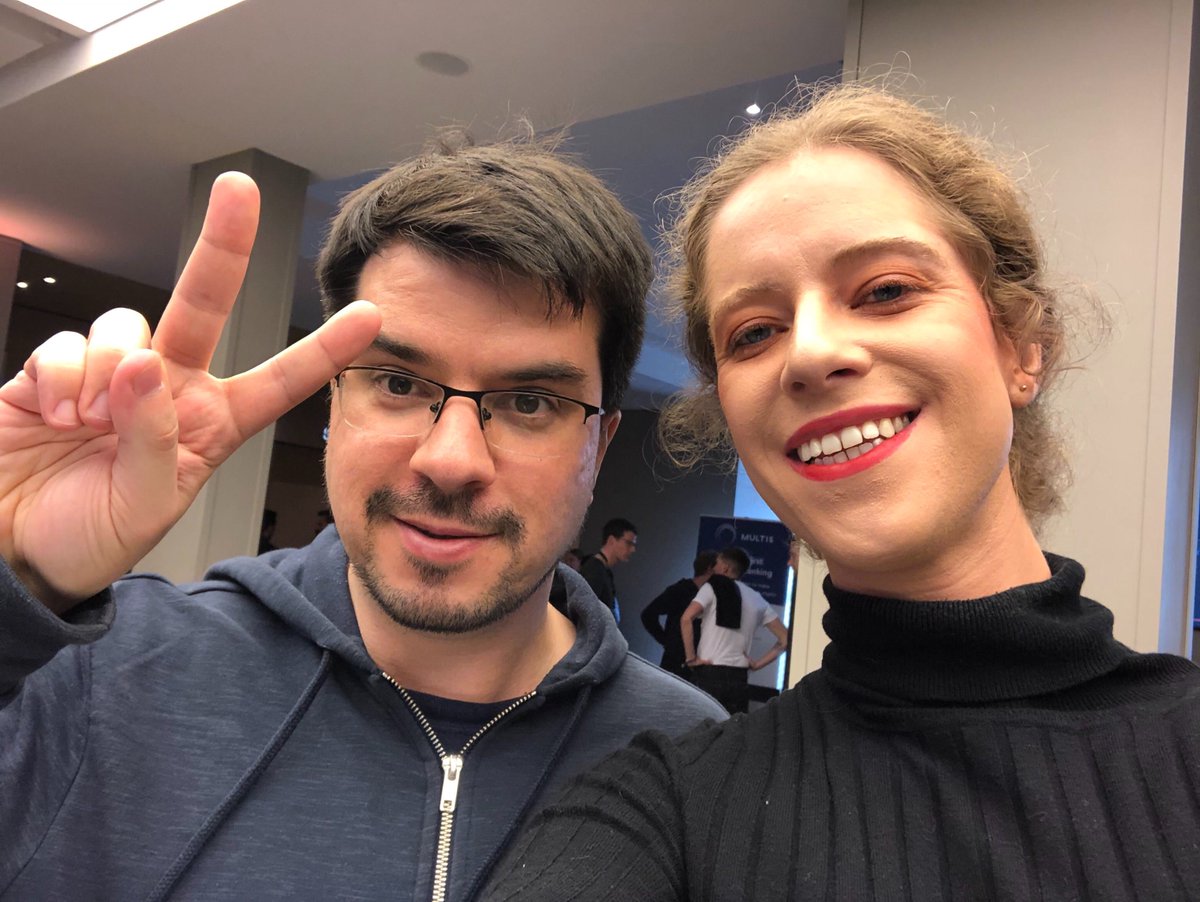 Quantstamp's tweet image. Seen here, Lead Developer of Status Embark @IuriMatias with fellow Montreal Ethereum community alumni @JayeHarrill
@ethstatus  @embarkproject