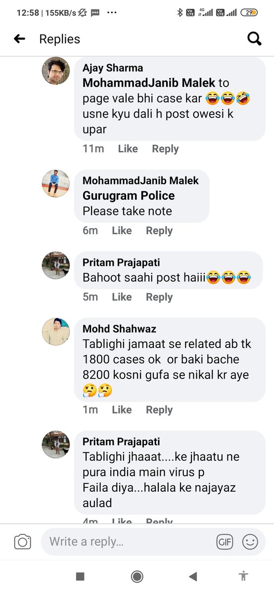 janib2015's tweet photo. @MumbaiPolice 
@gurgaonpolice 
@DGPMaharashtra 
@mlkhattar 
@OfficeofUT 
Dear sir,
people spreading hatred for particular community on social media and trying to divide our nation.
Please see and take strict action
FB link are below
https://t.co/N9ON1TkPwm
https://t.co/NXi8eXZXEQ https://t.co/tF8D4wFPSv