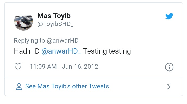 Twit pertama 2012 <a href="/ToyibSHD_/">Toyib</a>