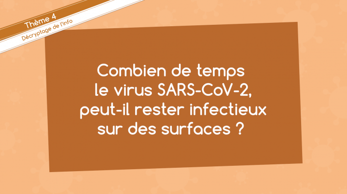 CNRS's tweet photo. #ConfinementIntelligent | Dans ce nouvel épisode de https://t.co/6KphRnfg6Z, le collectif de microbiologistes vous explique comment a été déterminé le temps durant lequel le SARS-CoV-2 reste infectieux sur une surface. #COVID19 
➡️ https://t.co/EhuVM9YV82 https://t.co/wNjmwBm4X4