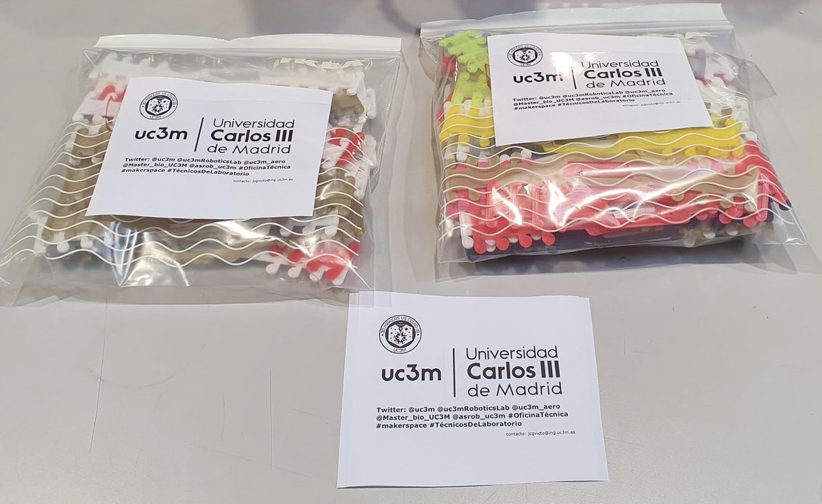 uc3mRoboticsLab's tweet photo. Estamos batiendo los récords de producción: 1.289 mascarillas protectoras y 1.210 salvaorejas @uc3m @uc3mRoboticsLab @uc3m_aero @Master_bio_UC3M @asrob_uc3m #OT_Leganes #MakerSpaceUC3M @jgvictores  @nuria_imeq #COVID19 #EsteVirusLoParamosUnidos https://t.co/tONd2NtpJf https://t.co/yNuk5Auzvs