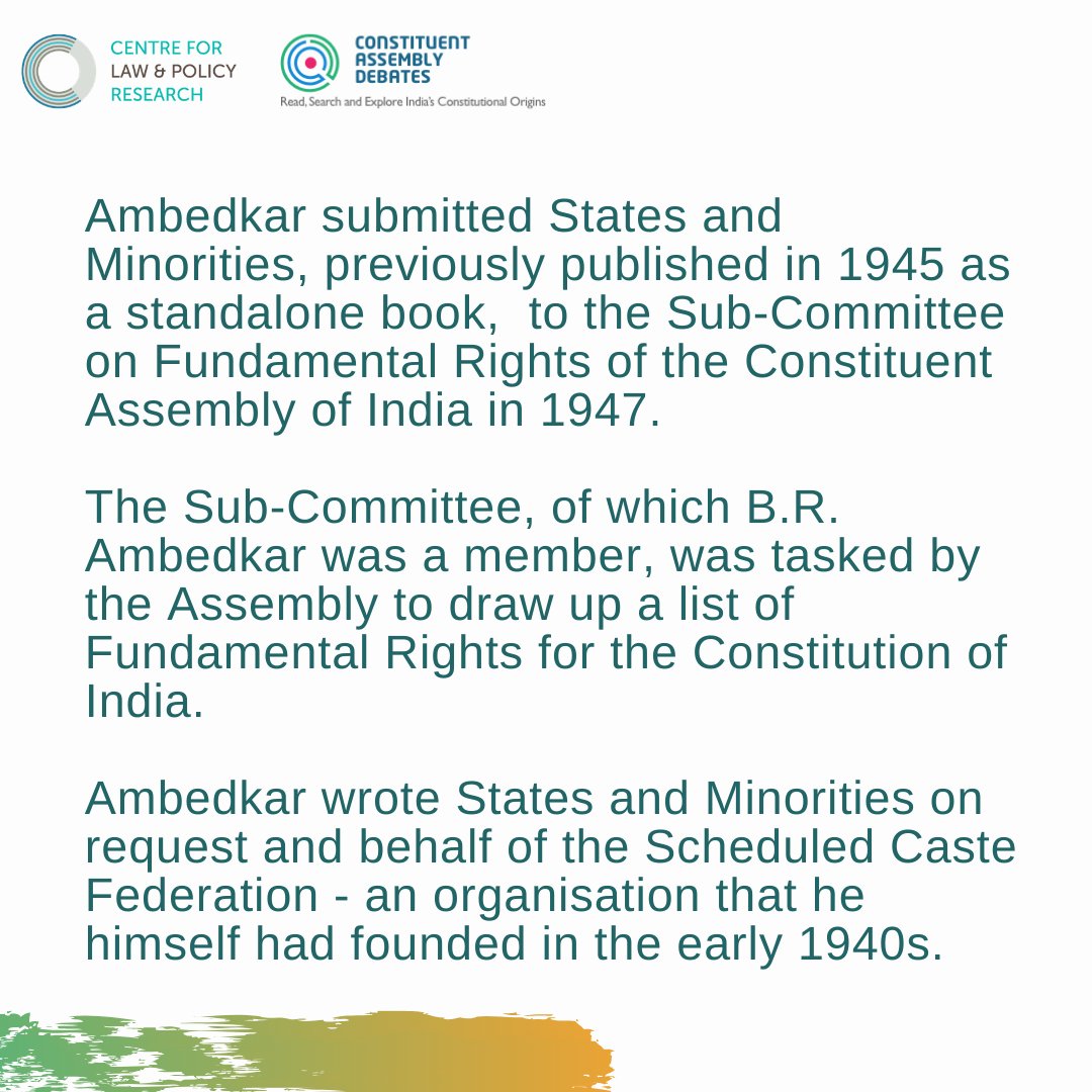 ConstitutionCAD's tweet photo. Ambedkar in 'States and Minorities' argued for a range of protections for the Dalit communities.

(2/3)

#AmbedkarJayanti #AmbedkarJayanti2020 #Ambedkar https://t.co/l0byXhPNH0