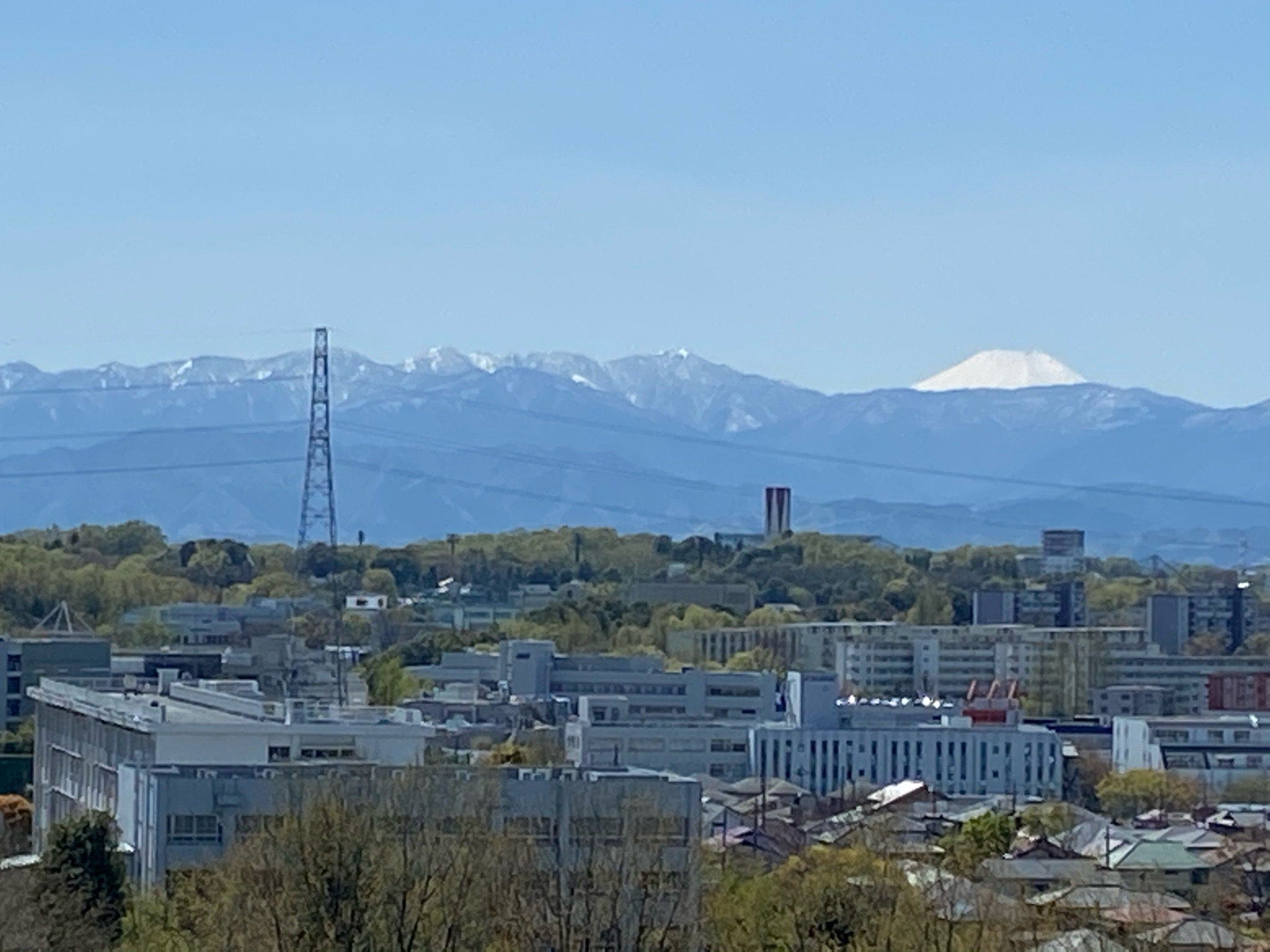 ふうとも きのうの雨が空気を洗い流して 高い山には雪が降ったみたい 富士山から 丹沢の山々 陣馬や景信の奥に見える山も真っ白 多摩市 よこやまの道 T Co Hzs8rclxl6 Twitter