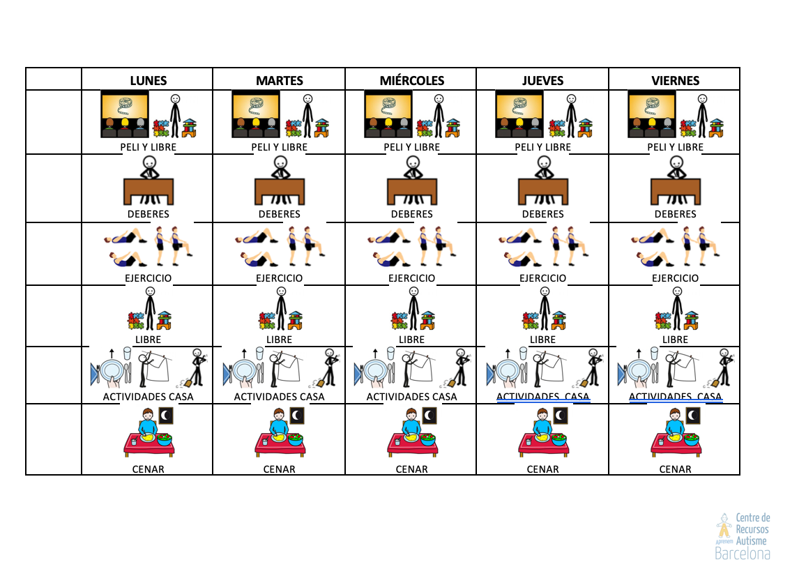 AprenemAutisme's tweet photo. ⏰Compartimos un ejemplo de horario visual para estos días que esperamos os sea de utilidad. En la web de @arasaac podréis encontrar los pictogramas necesarios y gratuitos para poder personalizarlo y adaptarlo.
💙 #acasadeblau 🤝 #aprenemalteucostat #autisme #tea https://t.co/5bp77Ywm43