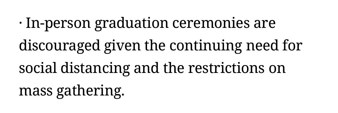dnaustria's tweet image. Can someone enlighten me why did CHED discourages graduation rites (since bawal ang mass gathering at kailangan ng social distancing) but continues to resume classes (to fulfill the requirements) after the ECQ? 🤔