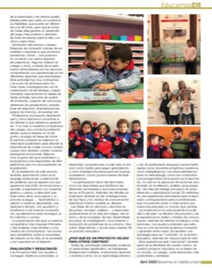 SantoAngelPal's tweet photo. La revista de Escuelas Católicas de este mes de #abril dedica un artículo sobre el #ProyectoApS de nuestro cole #EntrenaTuCorazón❤️ #santoangelpalencia #yosoysantoangel #somossantoangel #MiColeMola #respeto #deporte #YoMeQuedoEnCasa #ÁnimoATodos @SantoAngelPal @FundEducere https://t.co/3aQ6v6gwcA