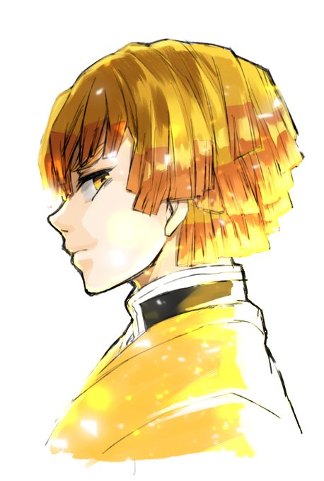 二度寝【Nidone】さんがTwitterに投稿した我妻善逸(鬼滅の刃)のイラスト。