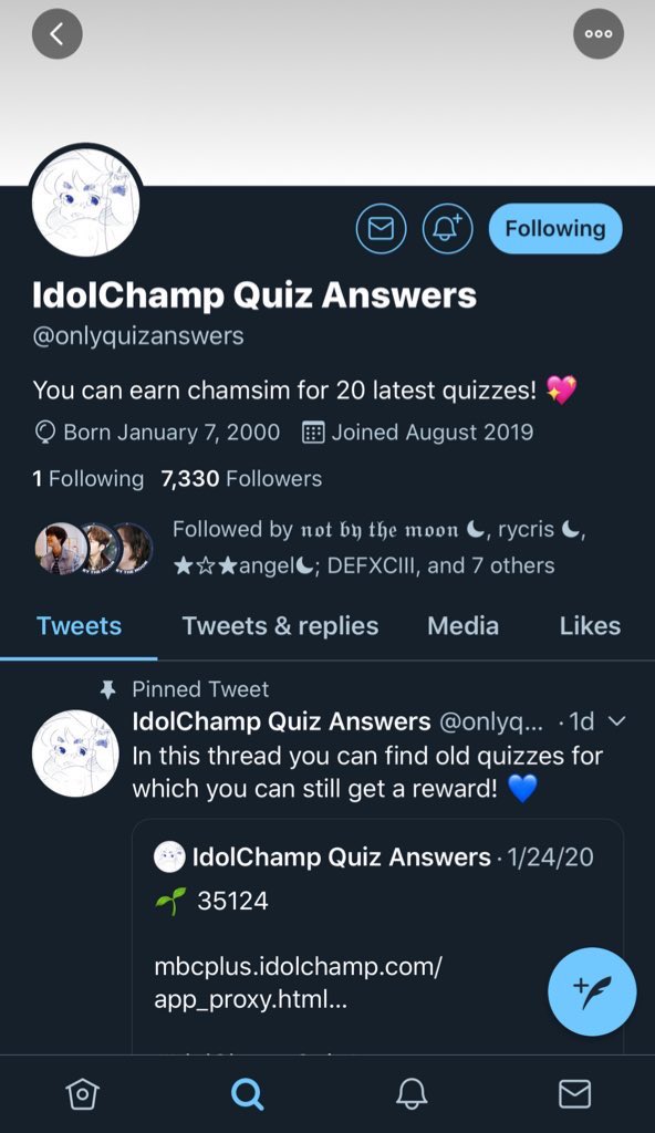IDOLCHAMP VOTING PREPARATION• answer quizzes on IC to earn chamsims! the answers are provided by the account below  • watch ads too  [i think it’s max of 5/hr?]let’s prepare for got7’s comeback :> #GOT7  @GOT7Official #GOT7_NOTBYTHEMOON #GOT7_DYE  #GOT7_COMEBACK