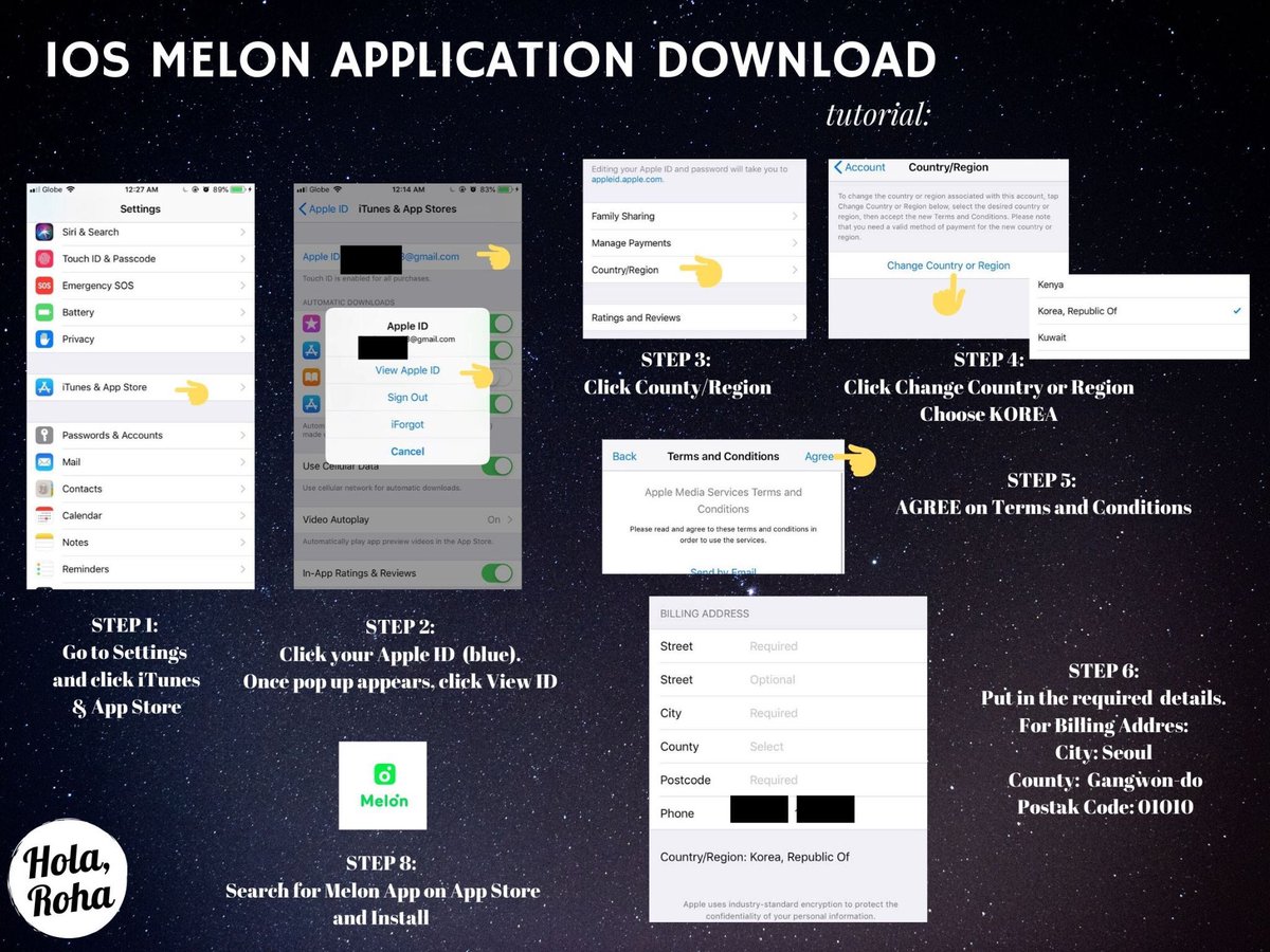 𝙈𝙀𝙇𝙊𝙉 𝘼𝙋𝙋𝙇𝙄𝘾𝘼𝙏𝙄𝙊𝙉 𝘿𝙊𝙒𝙉𝙇𝙊𝘼𝘿 𝙏𝙐𝙏𝙊𝙍𝙄𝘼𝙇For ANDROID users: Download the APK LINK:  https://m.apkpure.com/%EB%A9%9C... iPHONE: Refer to photo. Make sure to fill up everything including the contact numberNOTE: NAVER music is DIFFERENT from MELON application