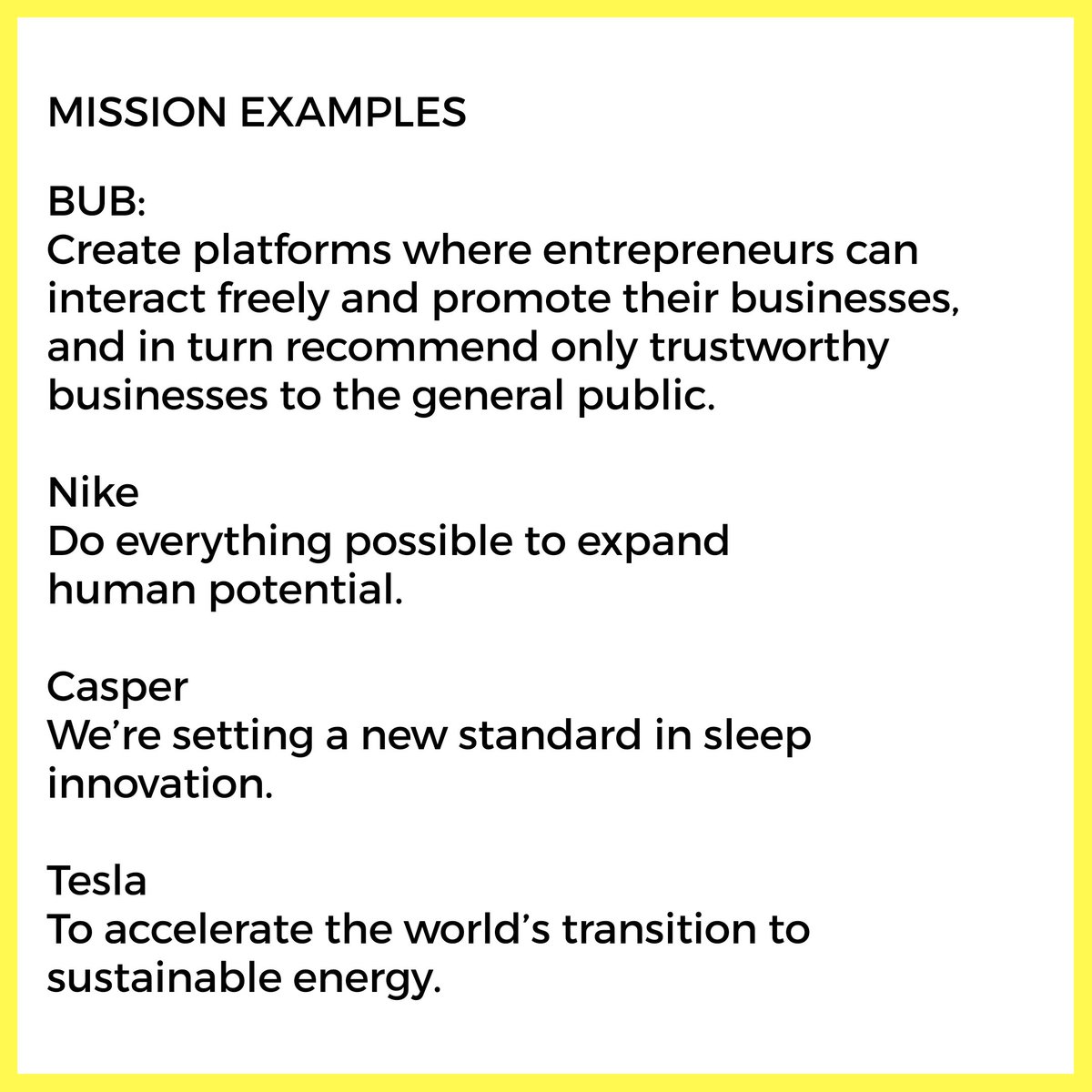 Check picture for examples of mission statement and brand values.Reply this thread with your mission and values, let's see if it's well stated, and help you adjust it where necessary. After this, break down your values to your followers.