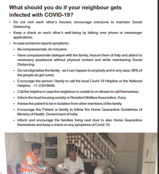 What to do if your neighbour gets Corona? This information needs to be localized with local phone numbers and emergency contacts