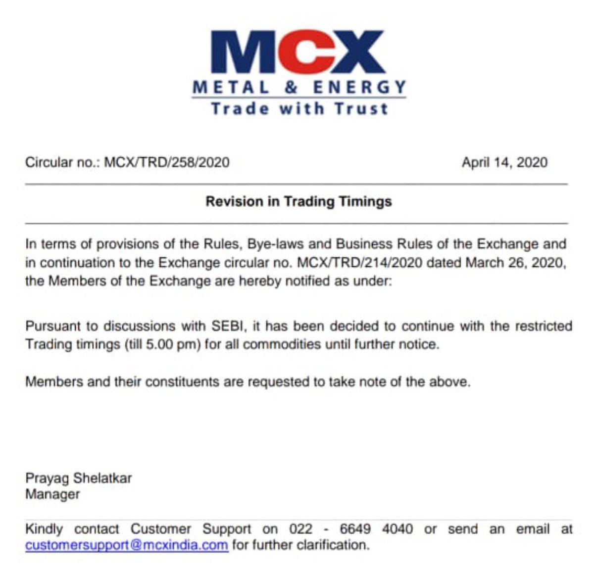RKGlobal_India's tweet photo. The restricted Trading timings (till 5PM) for all commodities will continue until further notice.
#MCX #CommodityExchange #RKGlobal @MCXIndialtd https://t.co/82Zu6TsAQT