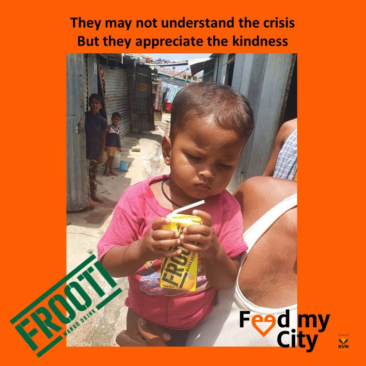 We would be nowhere without the support of our donors and well wishers. Thank you @Frooti for adding sweetness to the lives of thousands. We are because you are❤️ #NoOneGoesHungry #TogetherWeWin Donate now at kvnfoundation.com