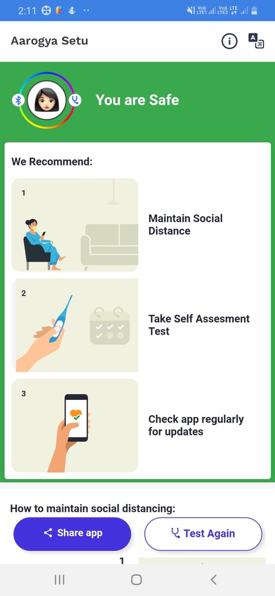 I recommend Aarogya Setu app to fight against COVID19. Please download and share it using this link Android : 
play.google.com/store/apps/det…
iOS : 
apps.apple.com/in/app/aarogya…
#stayhome #staysafe 
#fightagainstcorona 
#PM
#Modiji🙏
🇮🇳 hum sath sath hai.
Jai hind