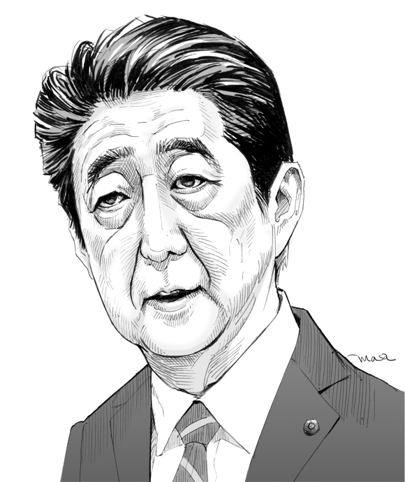 似顔絵のmasa 今日の似顔絵 安倍首相 似顔絵のmasa 今日の似顔絵 安倍首相