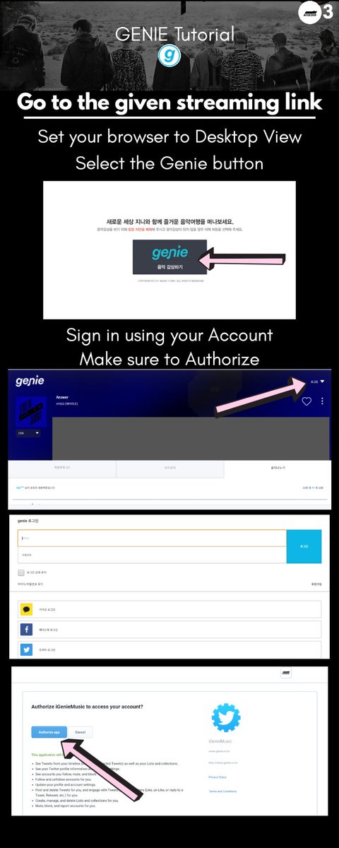 [] Our streaming for ANSWER on Genie has started! ▪︎Go to the link and log in (for mobile set your browser to desktop view)▪︎Like and play the whole song (Once per hour)▪︎Do not pause/stopStreaming Link:  http://www.genie.co.kr/HWGLD8 .Tutorial  @ATEEZofficial  #에이티즈