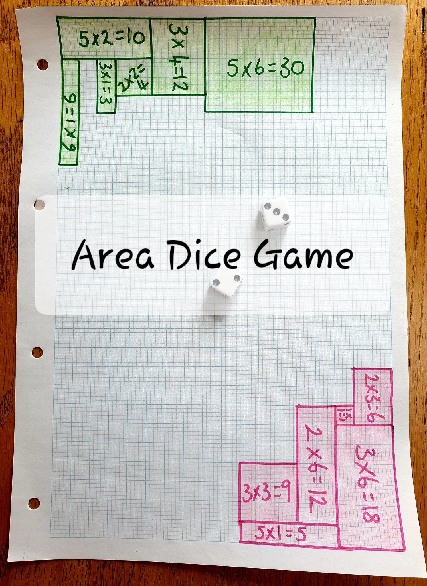 MrsMoorePrimary on Twitter "AREA DICE GAME 1. Roll two dice and draw